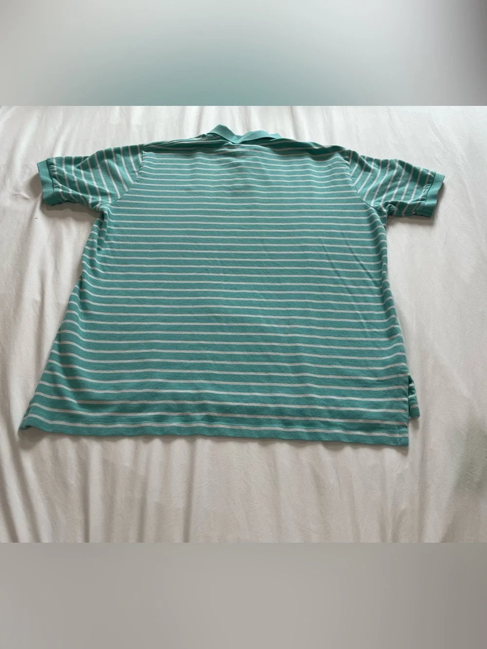 Ralph Lauren Mint Green and White Striped Polo with Contrast Pony